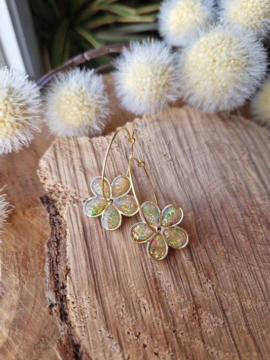 Boucles "Flora 🌸" anti gaspi Néon.