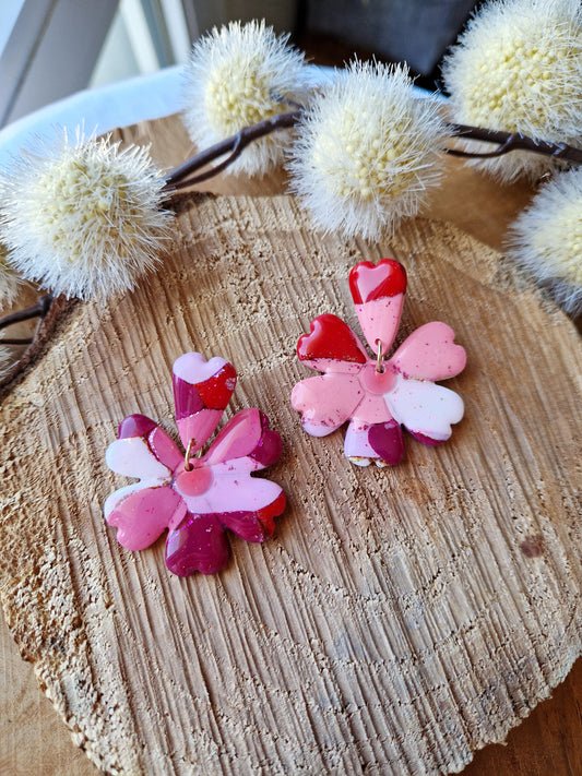 Boucles "Fleurs pétale 🌸" Pink Lovely.