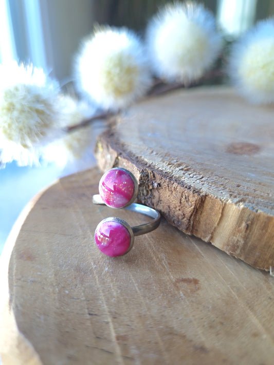 Bague ajustable argent.