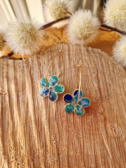 Boucles "Flora" Lagon.