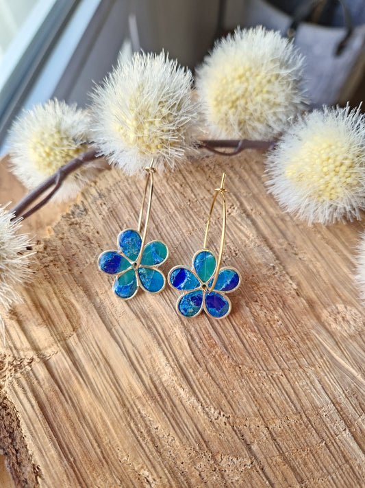 Boucles "Flora" Lagon.